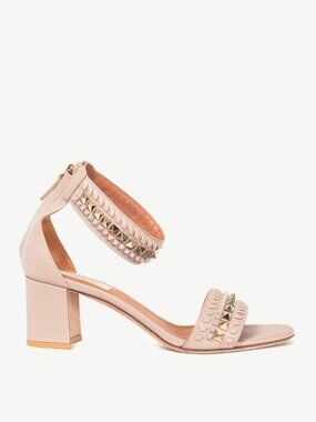 Valentino Garavani Poudre Rockstud Leather Whipstitch Sandals